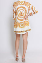 Load image into Gallery viewer, White and gold blouse with mask
