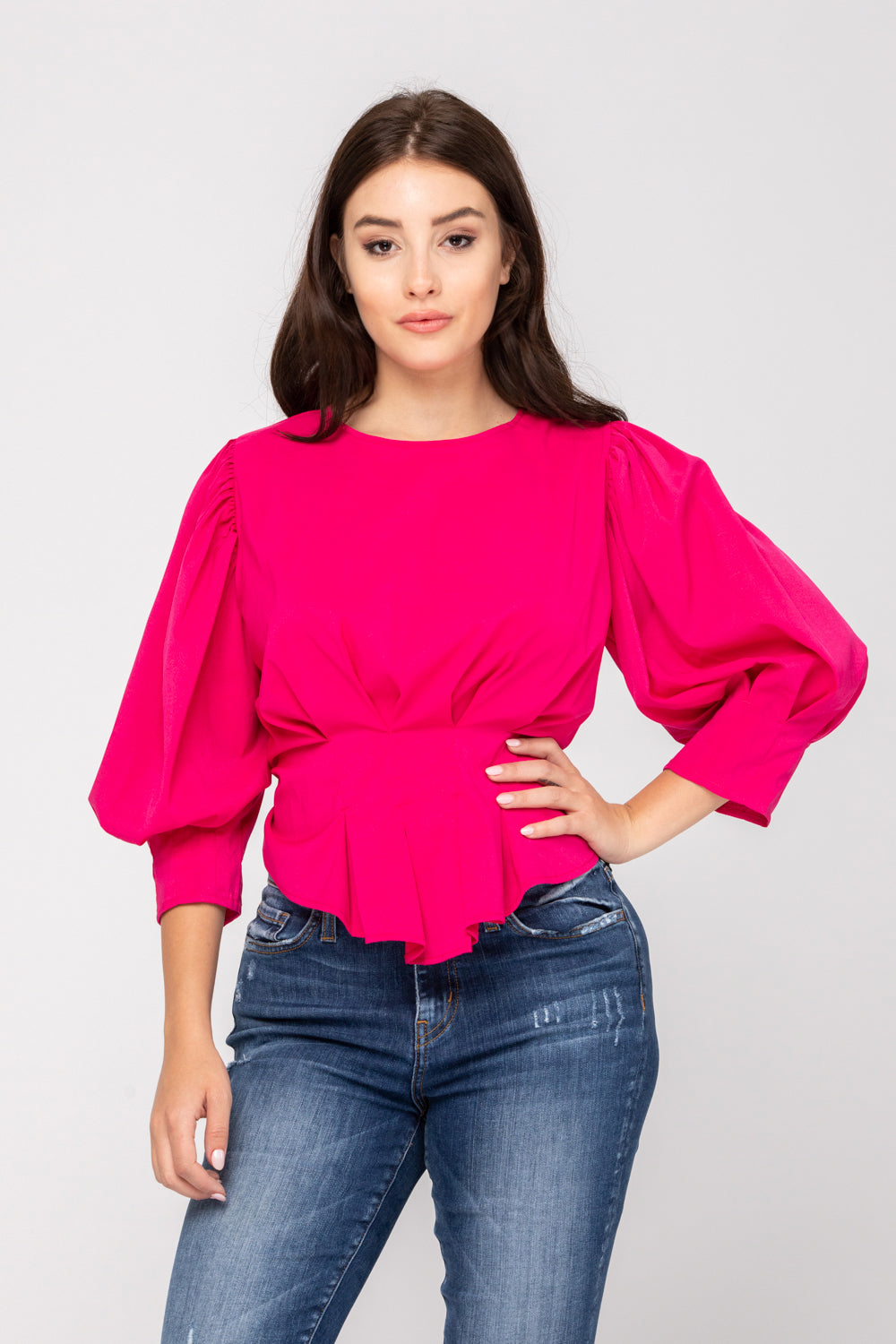 Peplum Back Out Top
