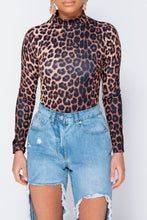 Load image into Gallery viewer, Leopard Print High Neck Bodysuit
